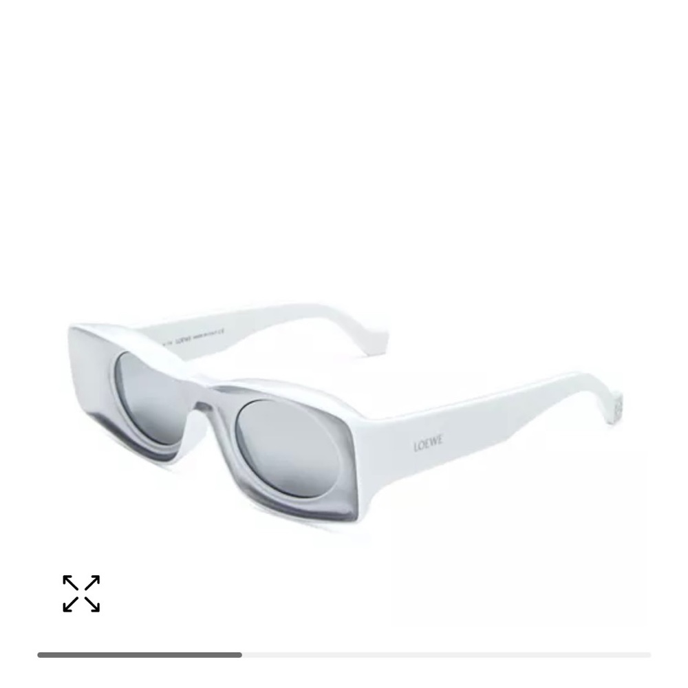 Authentic Loewe Paula’s Ibiza Rectangle Sunglasses, 49mm- White/Mirrored